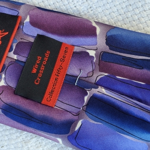 J. Garcia Wired Crossroads purple silk tie - Picture 5 of 7